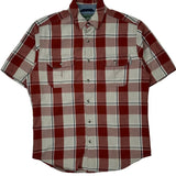 Woolrich Checked Short Sleeve Shirt - Medium Red Cotton