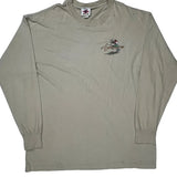 Castaway Cay Disney Cartoon Long Sleeve T-Shirt - XL Beige Cotton