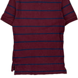Age 8-9 Polo By Ralph Lauren Striped Polo Shirt - Medium Burgundy Cotton