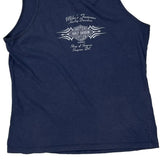Motorcycles Harley Davidson Graphic Tank Top - Large Blue Cotton