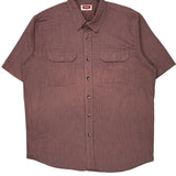 Wrangler Short Sleeve Shirt - 2XL Brown Cotton