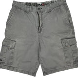 Quiksilver Cargo Shorts - 34W 11L Grey Cotton