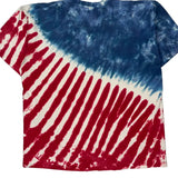 American Flag Liquid Blue Tie-Dye T-Shirt - Large Multicoloured Cotton