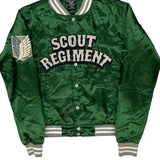 Vintage Attack On Titan Unbranded Graphic Varsity Jacket - XS Green Polyester