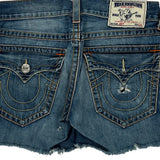 True Religion Denim Shorts - 30W UK 8 Blue Cotton