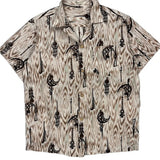 Unbranded Hawaiian Shirt - Large Beige Cotton