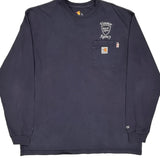 Carhartt Long Sleeve T-Shirt - XL Navy Cotton