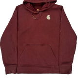 Carhartt Hoodie - 2XL Burgundy Cotton Blend
