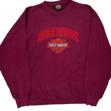 Harley Davidson Spellout Sweatshirt - XL Burgundy Cotton
