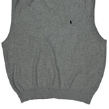 Polo By Ralph Lauren V-Neck Sweater Vest - XL Gray Cotton