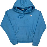 Reverse Weave Champion Hoodie - Small Blue Cotton