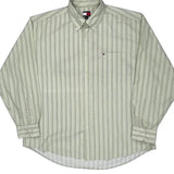 Tommy Hilfiger Striped Shirt - XL Green Cotton