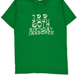 Salem Single Stitch T-Shirt - Large Green Cotton Blend