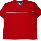 Tommy Jeans Striped T-Shirt - 2XL Red Cotton