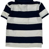 Age 8 Chaps Ralph Lauren Striped Polo Shirt - Small Navy Cotton