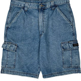 Wrangler Cargo Shorts - 33W 9L Blue Cotton