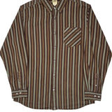 The North Face Striped Shirt - Large Brown Cotton