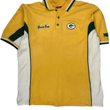 Green Bay Packers Nfl Football Polo Shirt - Large White Cotton