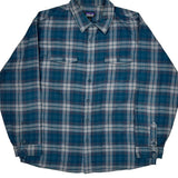 Patagonia Checked Flannel Shirt - Large Gray Cotton