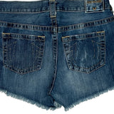 True Religion Denim Shorts - 32W UK 12 Blue Cotton