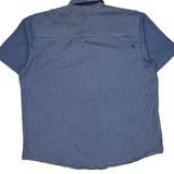 Avirex Checked Short Sleeve Shirt - 2XL Blue Cotton Blend