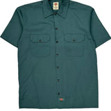 Dickies Short Sleeve Shirt - Medium Green Polyester Blend