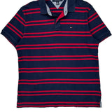 Tommy Hilfiger Striped Polo Shirt - XL Navy Cotton
