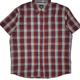 Lee Checked Short Sleeve Shirt - 2XL Burgundy Cotton