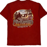 Road Hog Harley Davidson Graphic T-Shirt - Large Red Cotton