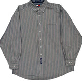 Tommy Hilfiger Striped Shirt - 2XL Grey Cotton