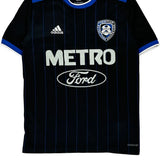 Age 11-12 Coquitlam Metro-Ford Soccer Club Adidas Football Shirt - Medium Black Polyester
