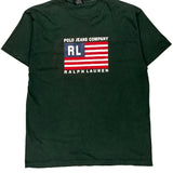 Polo Jeans Company Ralph Lauren Graphic T-Shirt - Large Green Cotton