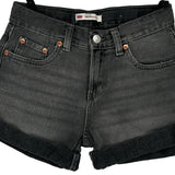 Levis Denim Shorts - 25W UK 6 Grey Denim