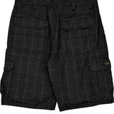 Wrangler Checked Cargo Shorts - 34W 10L Black Cotton