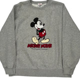 Mickey Mouse Disney Sweatshirt - Large Grey Cotton