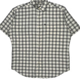 Ralph Lauren Checked Short Sleeve Shirt - Large Grey Cotton