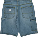 Lee Double Knee Carpenter Shorts - 32W 11L Light Wash Cotton