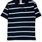 Hard Rock Cafe Striped Polo Shirt - Large White Cotton