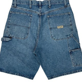 Wrangler Double Knee Carpenter Shorts - 32W 10L Blue Denim