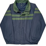 Vintage Tommy Hilfiger Striped Windbreaker - XL Blue Nylon