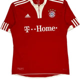 Bayern München 2009/10 Home Adidas Football Football Shirt - Small Red Polyester