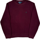 Polo By Ralph Lauren Sweatshirt - Large Burgundy Cotton Blend