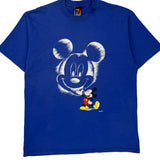 Mickey Mouse Mickey Unlimited Cartoon T-Shirt - XL Blue Cotton