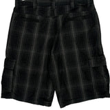 Wrangler Checked Cargo Shorts - 35W 10L Black Cotton