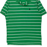 Polo By Ralph Lauren Striped Polo Shirt - Large Green Cotton