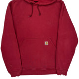 Carhartt Hoodie - Small Red Cotton Blend