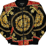 Unbranded Graphic Bomber Jacket - Medium Black Polyester
