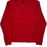 Polo By Ralph Lauren 1/4 Zip - Small Red Cotton