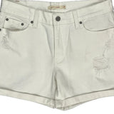 Levis Denim Shorts - 32W UK 12 White Cotton