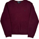 Polo By Ralph Lauren Sweatshirt - Medium Burgundy Cotton Blend